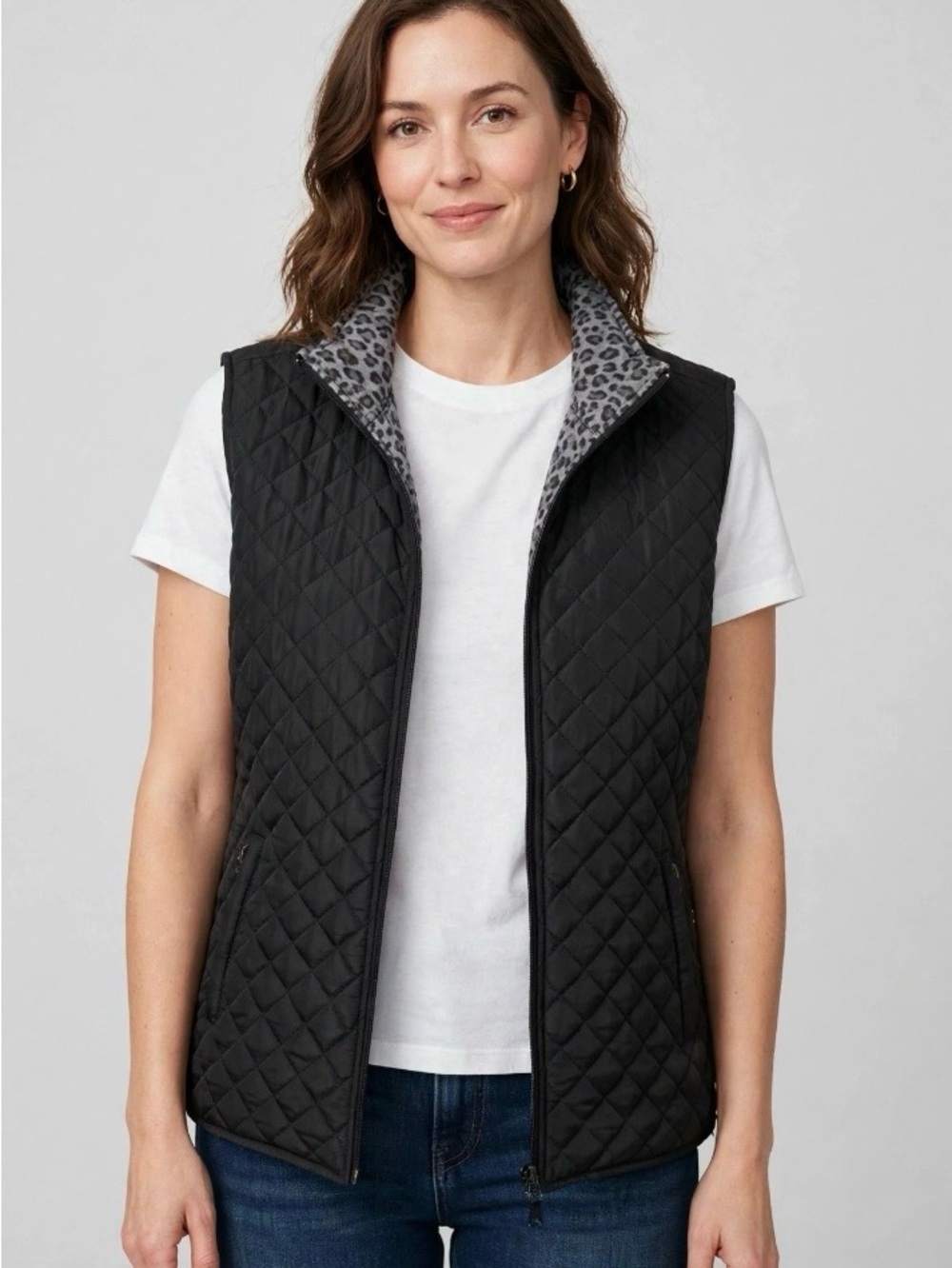 Avia Active Studio Black Quilted Vest Size M